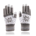 Winter Knitted Touchscreen Gloves – Snowflake Embroidery