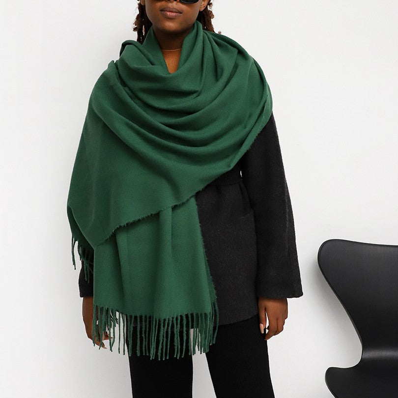 Oversized Brushed Tassel Blanket Scarf Wrap