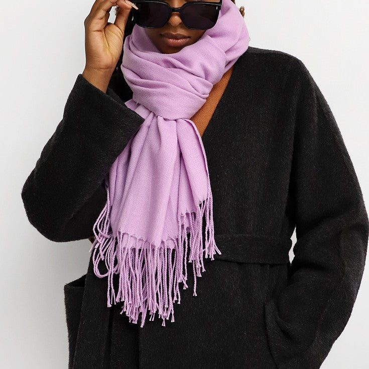 Oversized Brushed Tassel Blanket Scarf Wrap